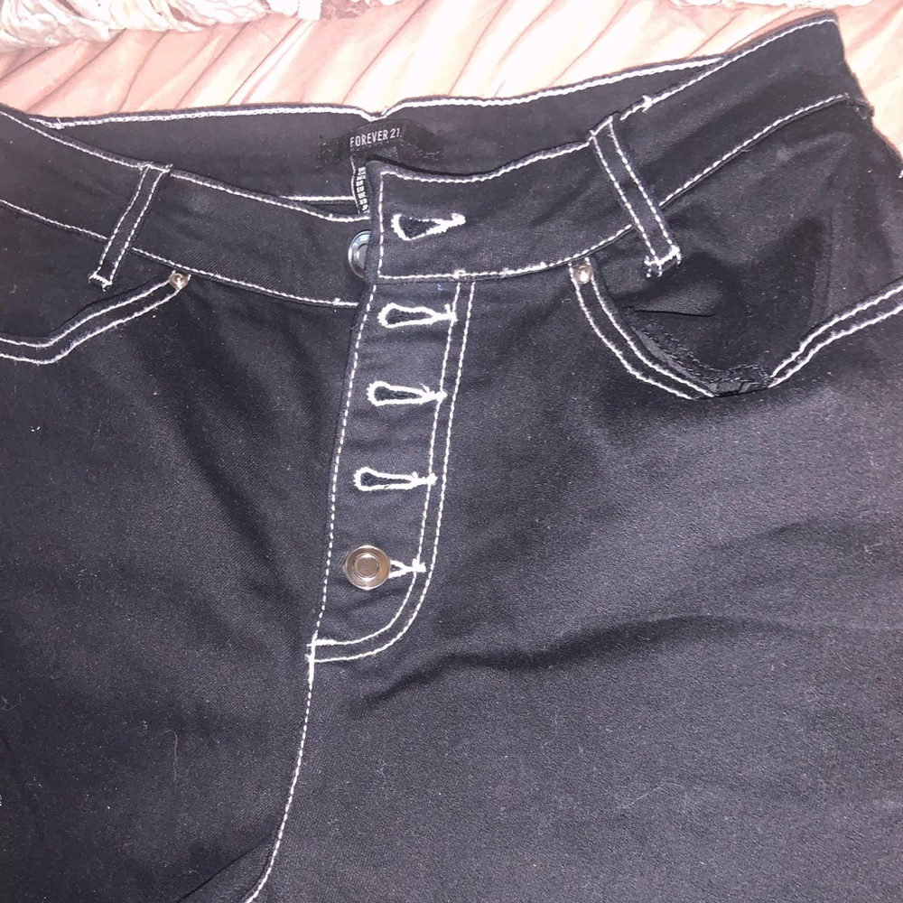 BLACK WITH WHITE STITCHING PANTS (NEW)